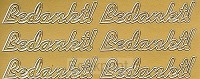 Stickervel bedankt 34 x goud