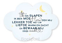 Muurvorm wolk – Ik ga slapen (blauw)