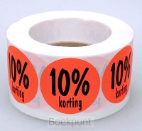 Stickerrol 500 10% korting rond rood