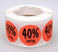 Stickerrol 500 rond rood 40% korting