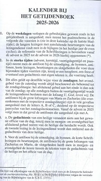 Kalender bij het getijdenboek