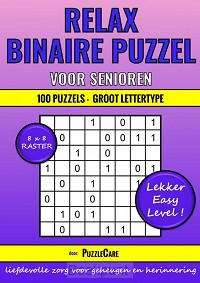Binaire Puzzel Relax voor Senioren - 8x8 Raster - 100 Puzzels Groot Lettertype - Lekker Easy Level!