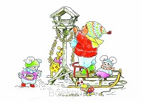 Ansichtkaart 15x10,5 vogelhuisje