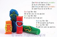 Kinderkaart zoals klei in de hand van de