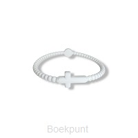 Siliconenarmband kruis wit