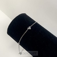 Armband drie hartjes zilver