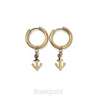 Oorbel ring ankertje goud