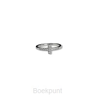 Ring zirkonia kruisje  zilver  6