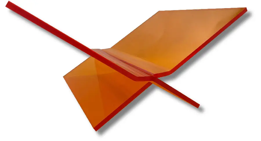 Boekenstandaard perspex middel design Fluor Oranje transparant