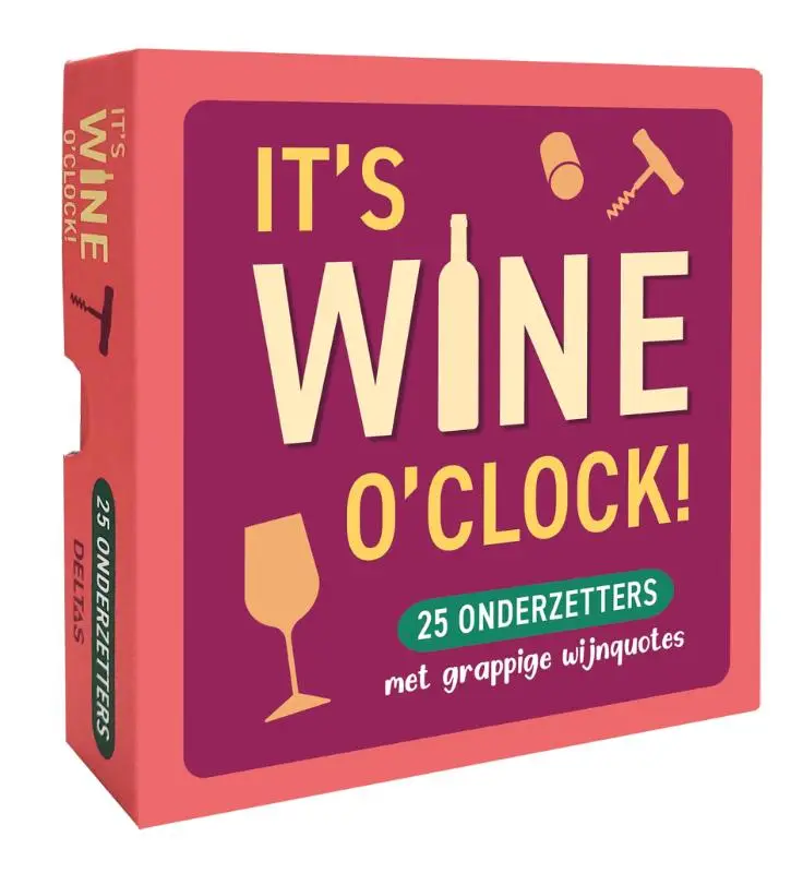 It's WINE o'clock! - 25 onderzetters