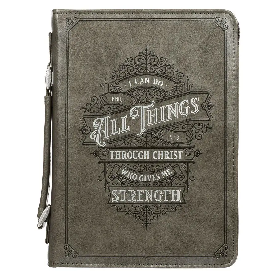 Biblecover All things classic gray