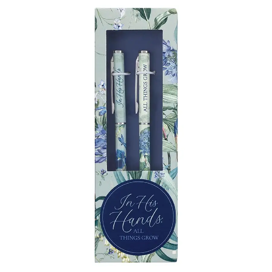 Pen Set In his hands