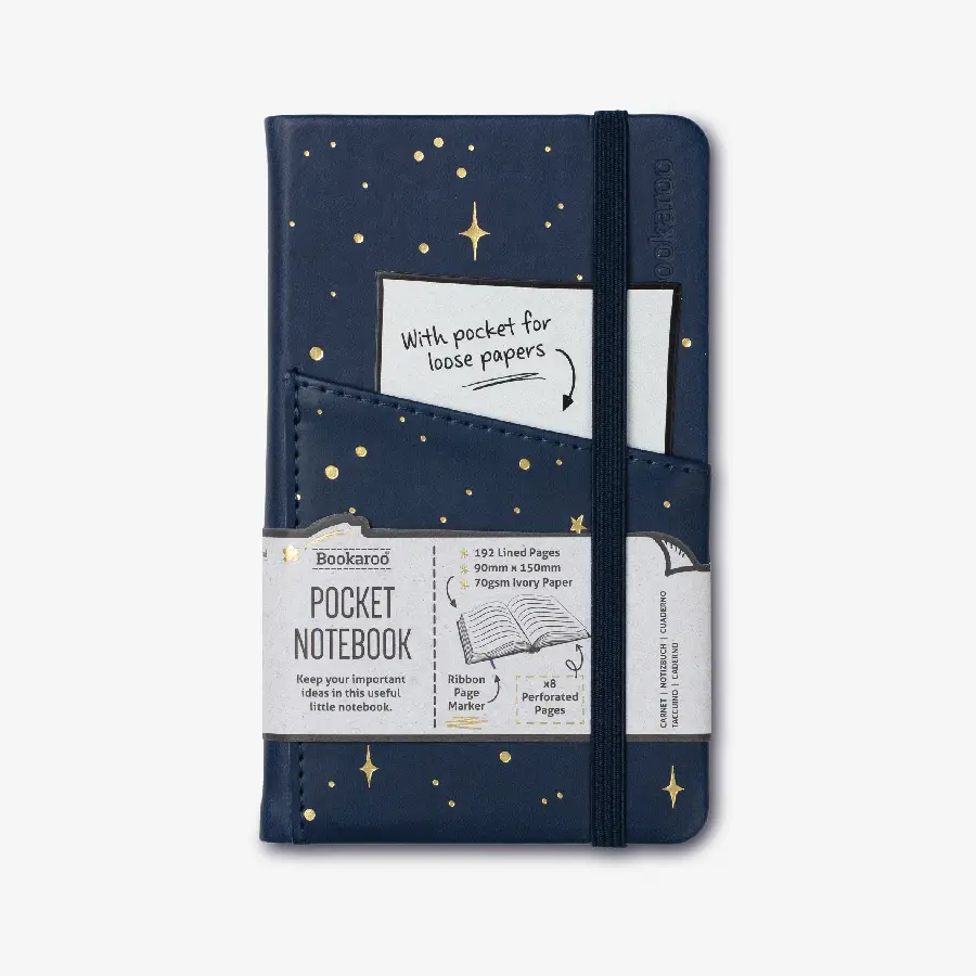 Bookaroo A6 pocket notebook- Moon & Stars