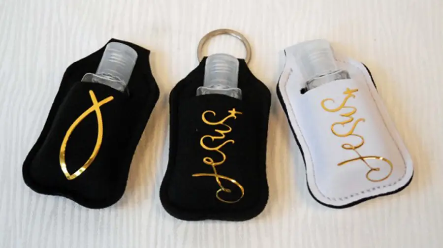 Keyring with bottle black/white