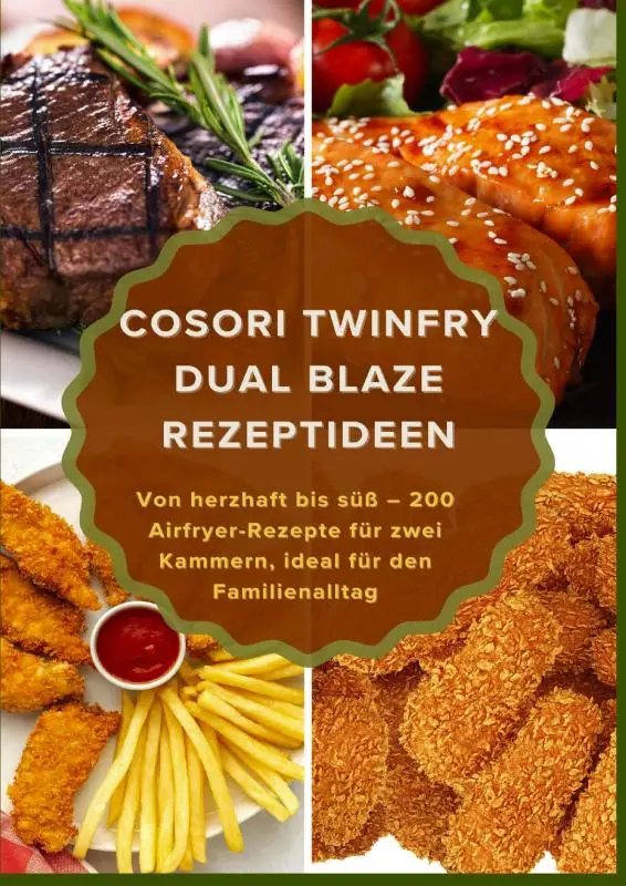 COSORI TwinFry Dual Blaze Rezeptideen: Von herzhaft bis süß - 200 Airfryer-Rezepte für zwei Kammern, ideal für den Familienalltag