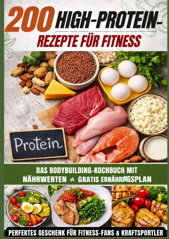 200 High-Protein-Rezepte für Fitness: Das Bodybuilding-Kochbuch mit Nährwerten - schnell, lecker & alltagstauglich Inkl. gratis Ernährungsplan