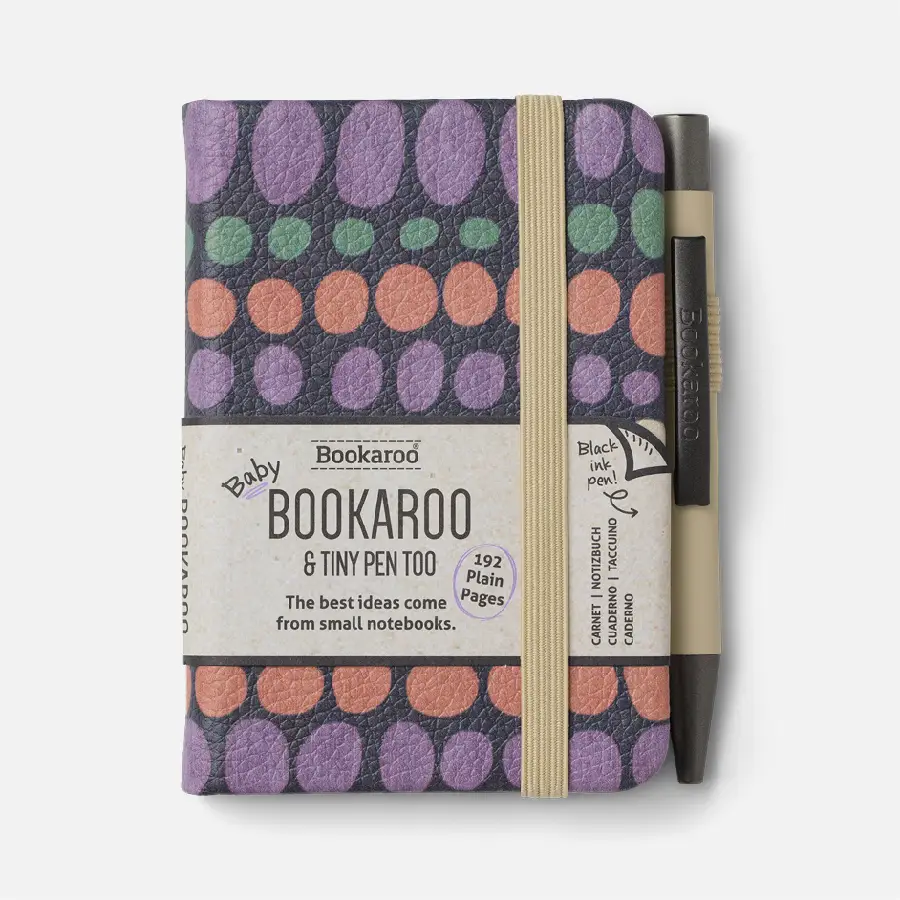 Bookaroo A7 Notebook & Pen - Pastels Cream - Dots