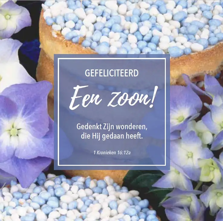 Wenskaart geboorte zoon mt