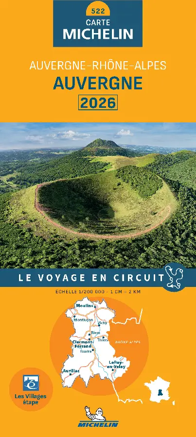 Michelin Wegenkaart 522 Auvergne 2026