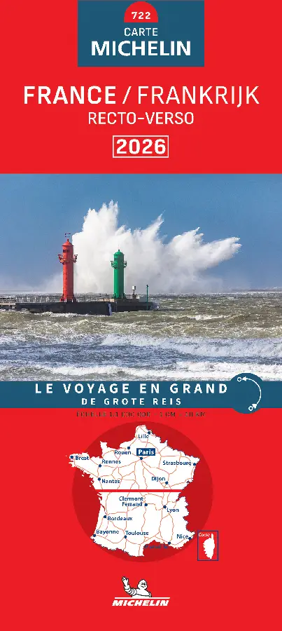 Michelin Wegenkaart 722 Frankrijk 2-zijdig 2026