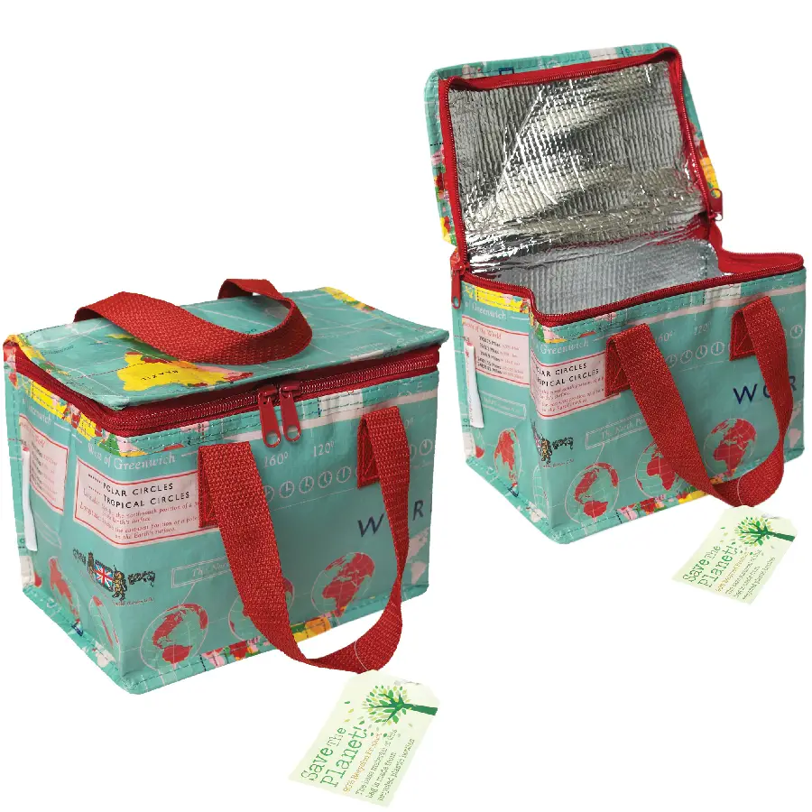 Lunchbag vintage world map