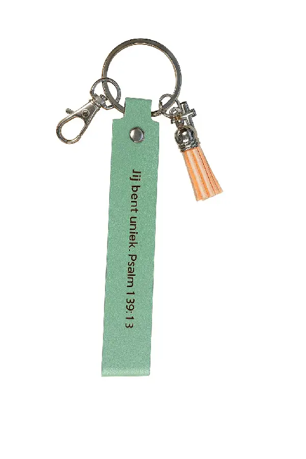 Sleutelhanger kunstleer Jij bent uniek P