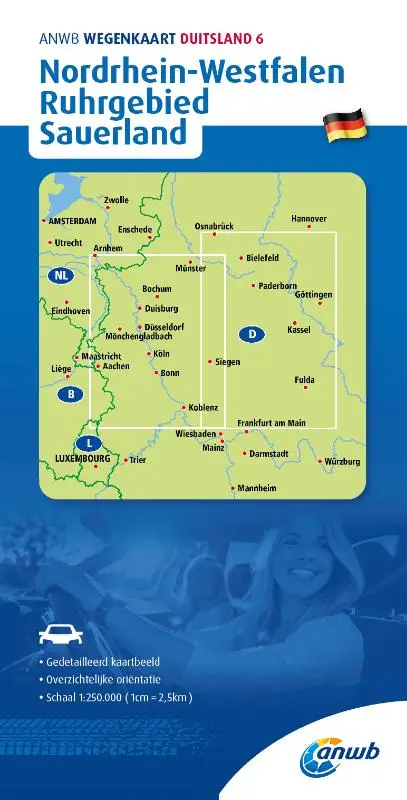 ANWB*Wegenkaart Duitsland 6. Nordrhein-Westfalen/Ruhrgebied/Sauerland