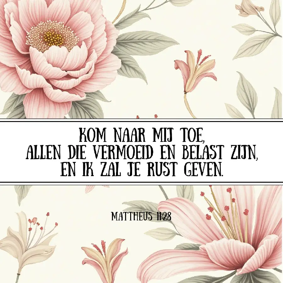 Tegel met houder 'Ik zal je rust geven'