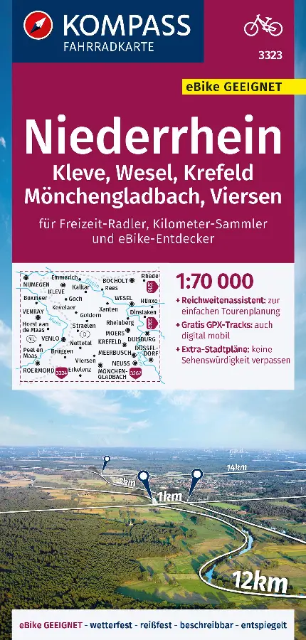 Kompass FK3323 Fietskaart Niederrhein