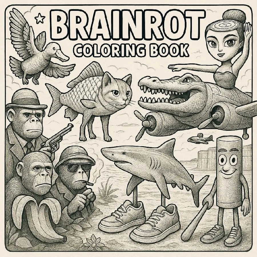 Brainrot Coloring Book