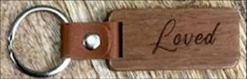 Keyring Wood/Leather Loved