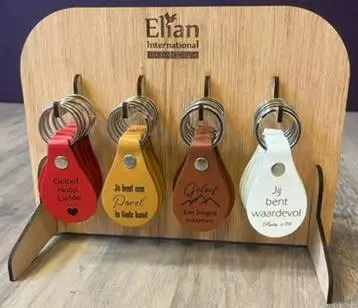 Display Kunstleren sleutelhangers