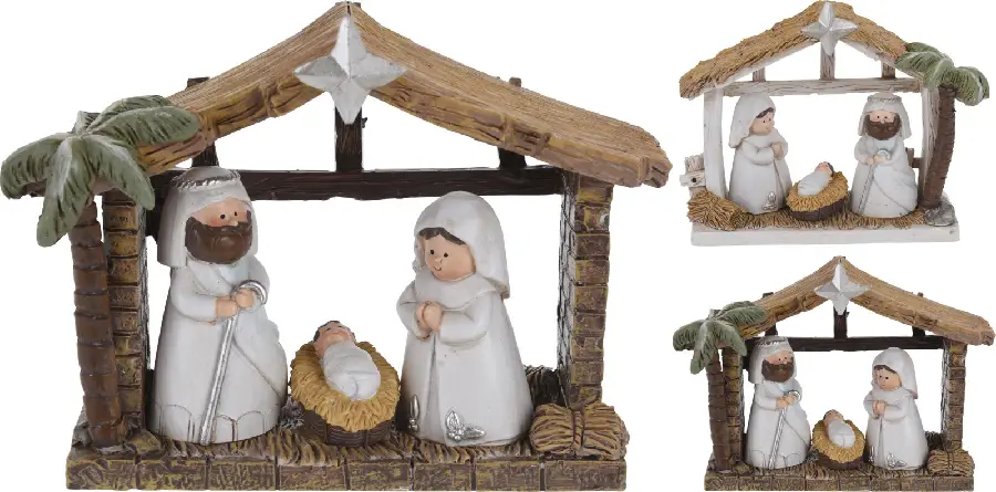 Nativity stable polyresin 13,5x5x11cm as