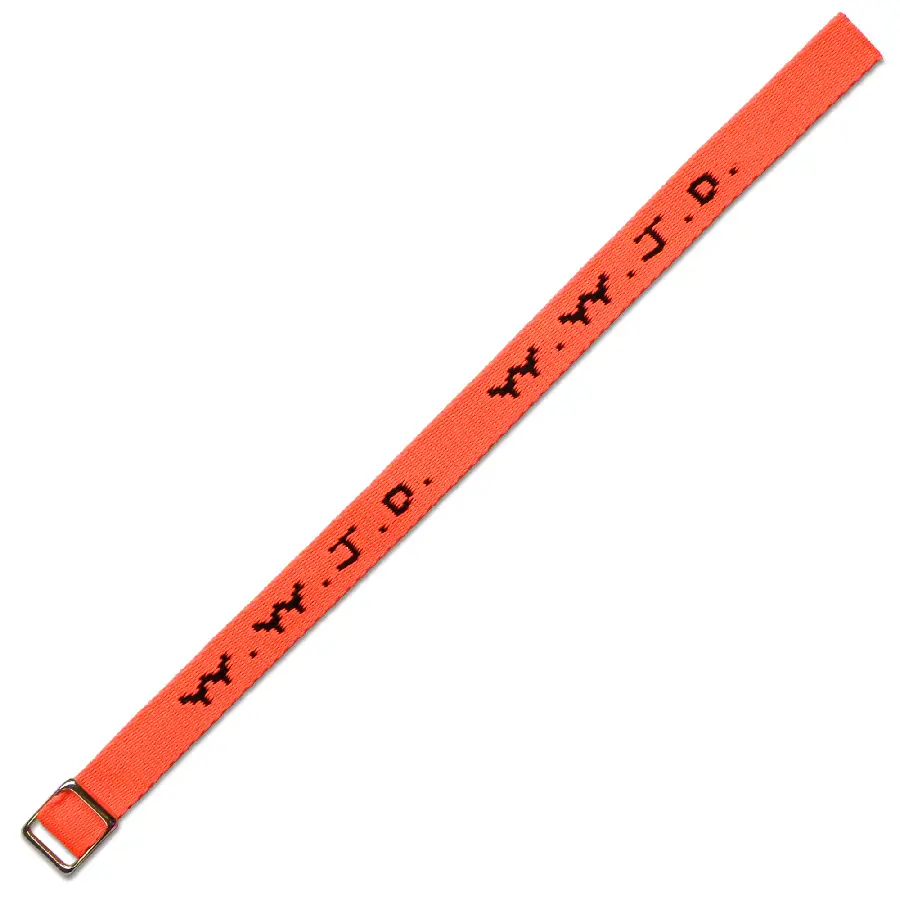 W w j d armbandje geweven neon oranje