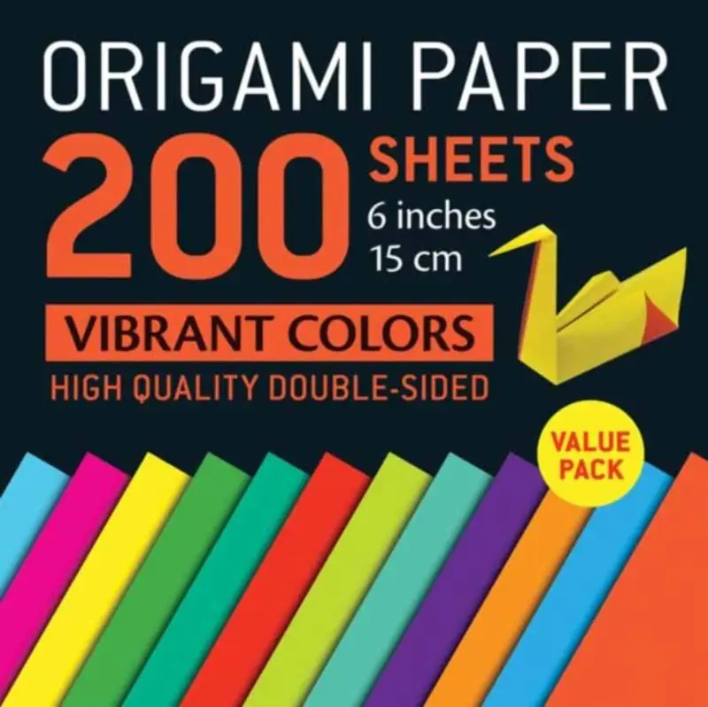 Origami Paper 200 sheets Vibrant Colors 6' (15 cm)