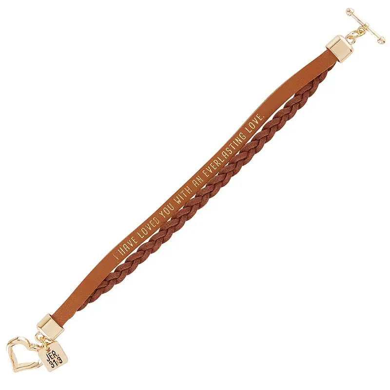 Heart Clasp Bracelet Brown I have loved